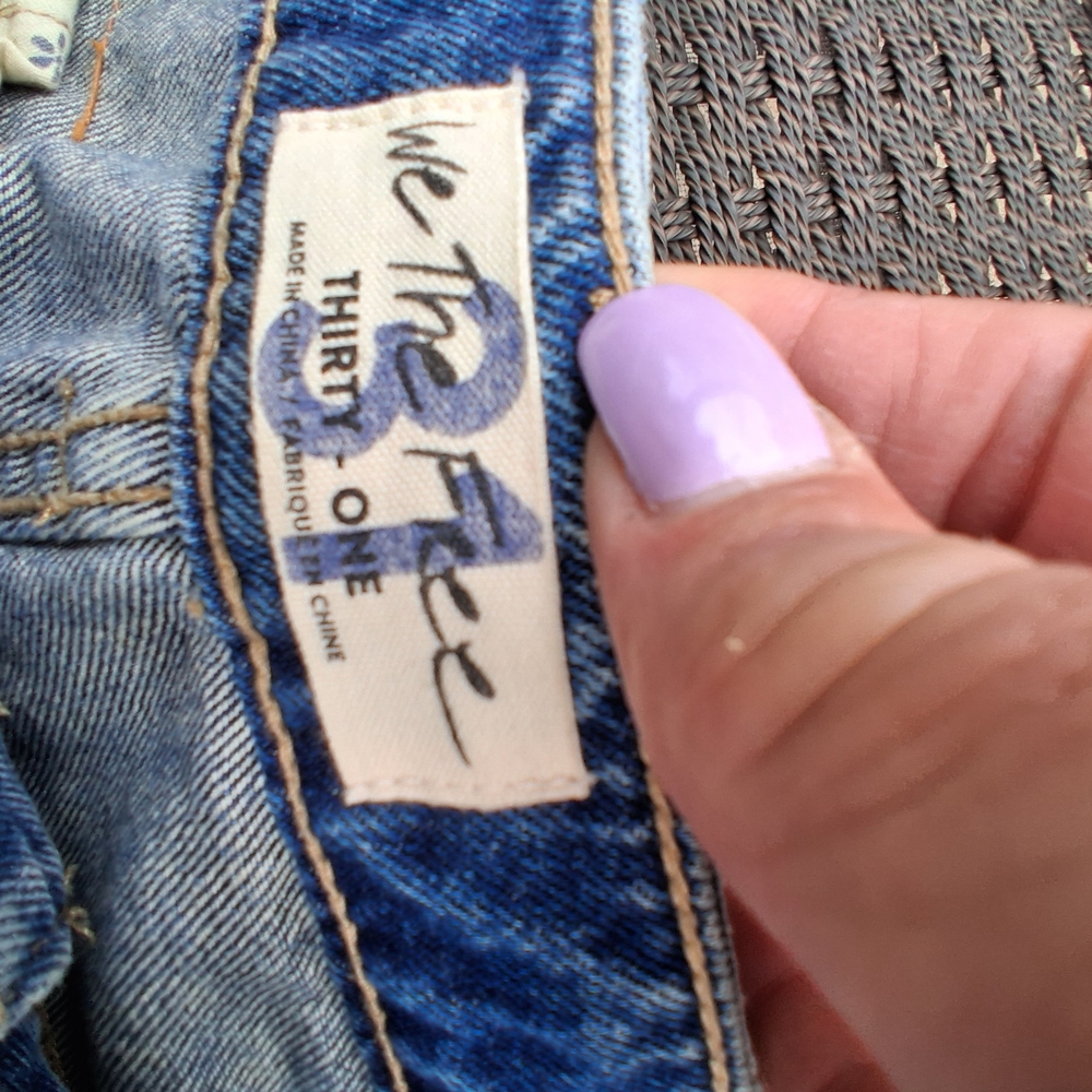 Free People We The Free Belladonna Patchwork Bootcut Jeans Boho Distressed Denim - Picture 8 of 14